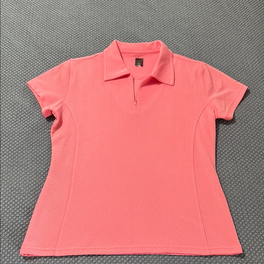 Slazenger Pink Fitted Golf Polo Short Sleeve Top